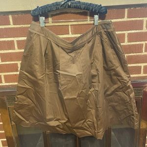 INC Brown Cotton Sateen Skirt with pockets!